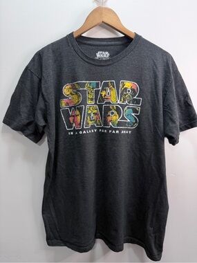 Star Wars Graphic Tee - Charcoal with Multicolor Logo Size XL